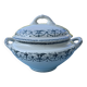 Round soup tureen, Primerose model, birds, half porcelain, Badonviller