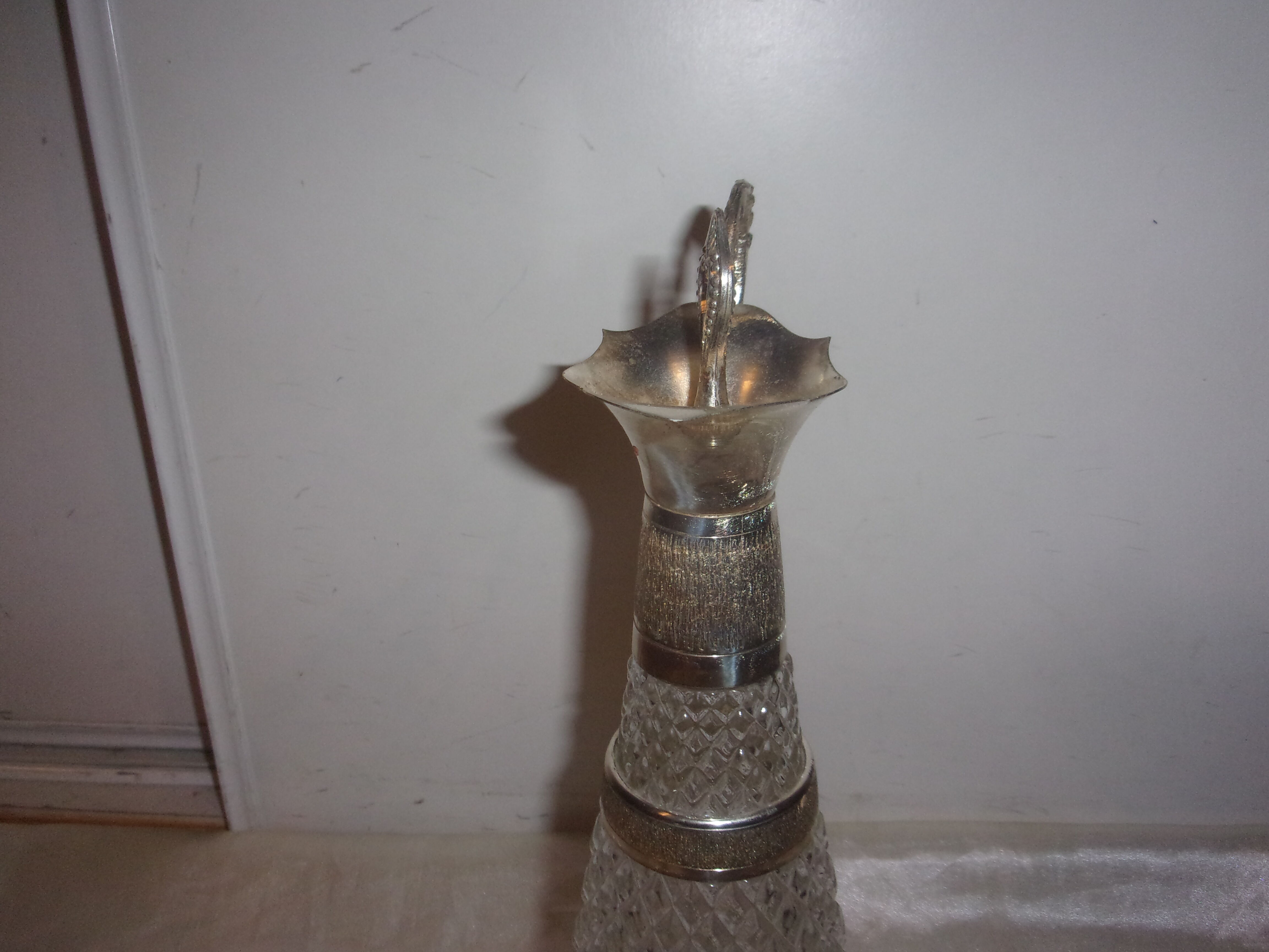 Silver glass and metal ewer