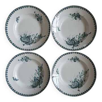 4 assiettes creuses Terre de Fer Louis XV