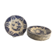 9 assiettes creuses en faïence bleue et blanche de Gien, 1960