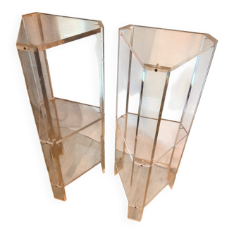 Paire d’étagères en plexiglas, années 70