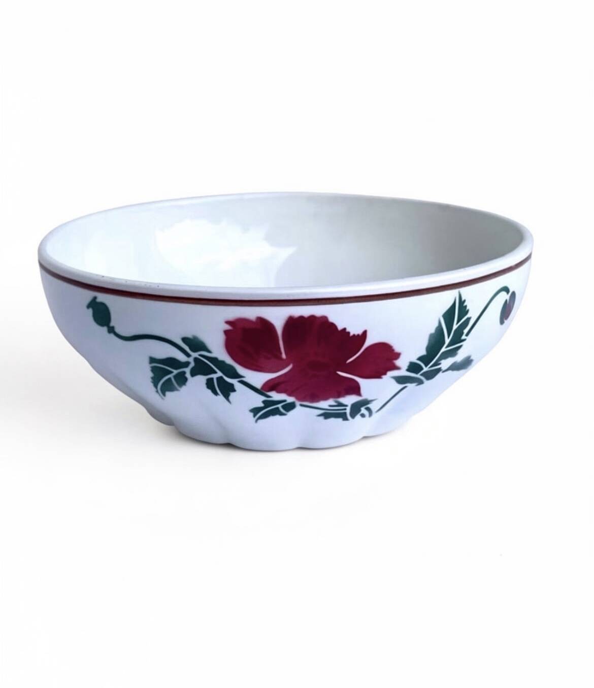 Vintage salad bowl HBCM Luxeuil model opaque porcelain