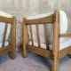 Paire de fauteuils vintage en orme massif