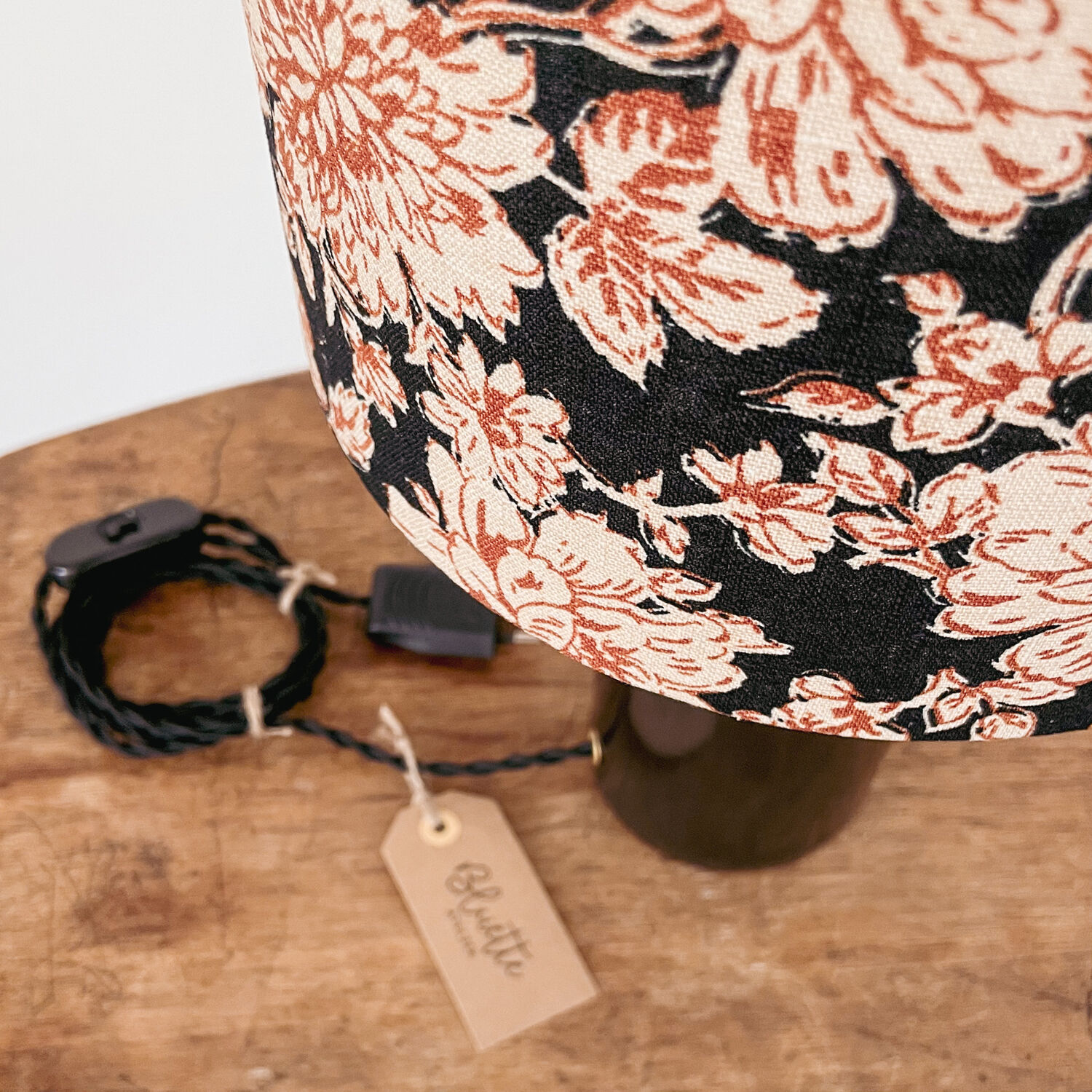 Sandstone and linen lamp