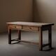 Antique work table/console in solid oak, Auvergne, circa 1900