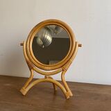 Rattan vanity mirror