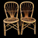 Set en rotin fauteuil et chaise Provençale des années 60