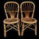 Rattan set of Provençal armchair and chair from the 60s