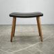 Danish Modern Beech Footstool with Black Vinyl Seat, 1960s