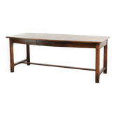 Table de ferme française du XVIIIe siècle en chêne et en bois fruitier.