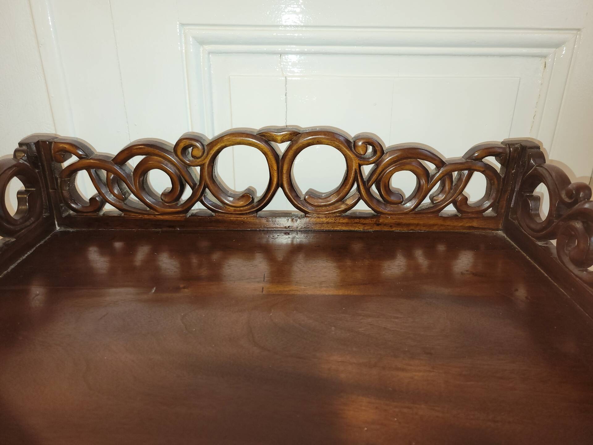 Antique Art Nouveau shelf in carved wood