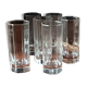 6 tall, octagonal, transparent vintage Luminarc Octime glasses (14 cl capacity)