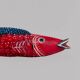 Poisson Bozo rouge et bleu en bois  (Mali)