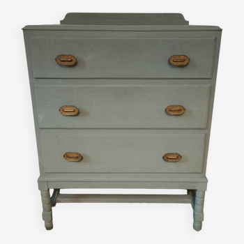 Patinated wooden chest of drawers