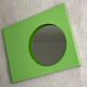 Vintage green metal wall mirror, rectangular, Mid Century decor