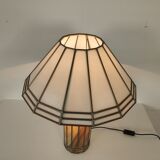 Vintage glass and metal lamp, 70s