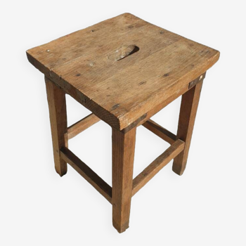 Oak workshop stool with grip