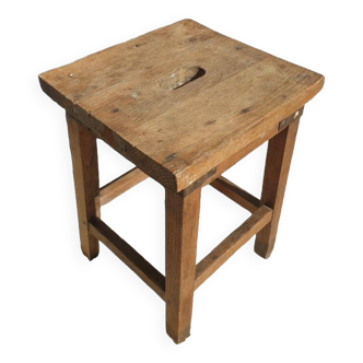 Oak workshop stool with grip