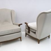 Attributed of Paolo Buffa Mid-Century Modern Italian Velvet Armchairs, 1950
