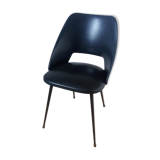 Leatherette black barrel chair