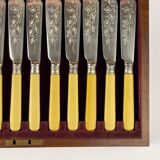 Antique Silver-Plated Fish Knives and Forks for 12 People from Sheffield, England, 1910s, Set of 24