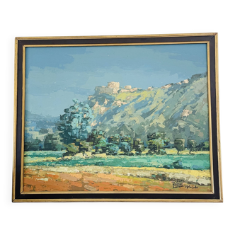 Painting signed Patrick Turion – Provence landscape – Oil on canvas