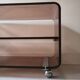 Furniture roche bobois tv plexiglass smoked on wheels, 1974