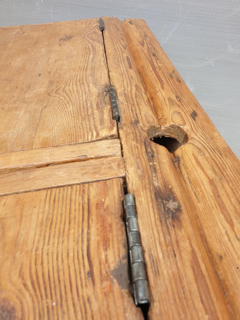 Double school wood desk from 1880 for decoration