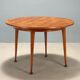 Vintage beech veneer table, checkerboard effect, Italian design from the 1950s.