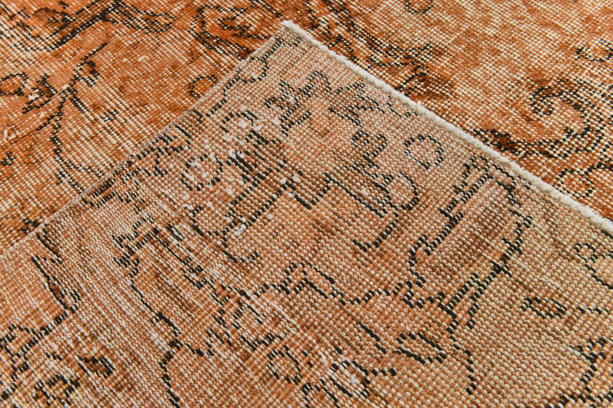 5x9 brunt orange classic turkish rug, 151x266cm