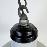 Industrial Grey Enamel Factory Pendant Lamp, 1960s