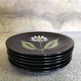 Set of six flower dessert plates