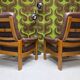 Pair of leather armchairs and an ottoman, Sweden 1970.