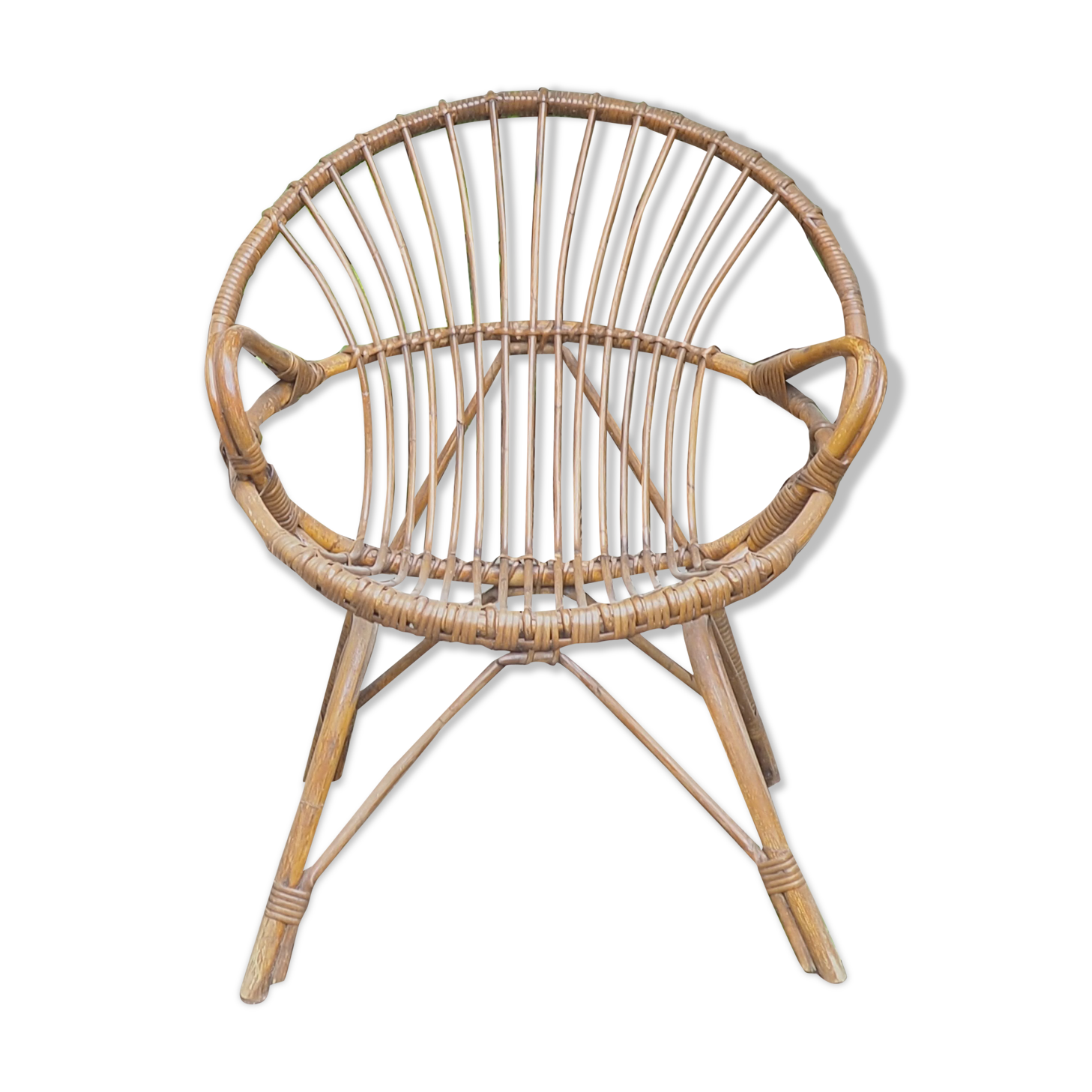 Fauteuil corbeille en rotin