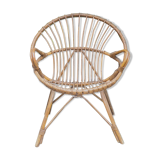 Old rattan basket armchair