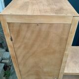 Armoire parisienne asymétrique bois brut 1950