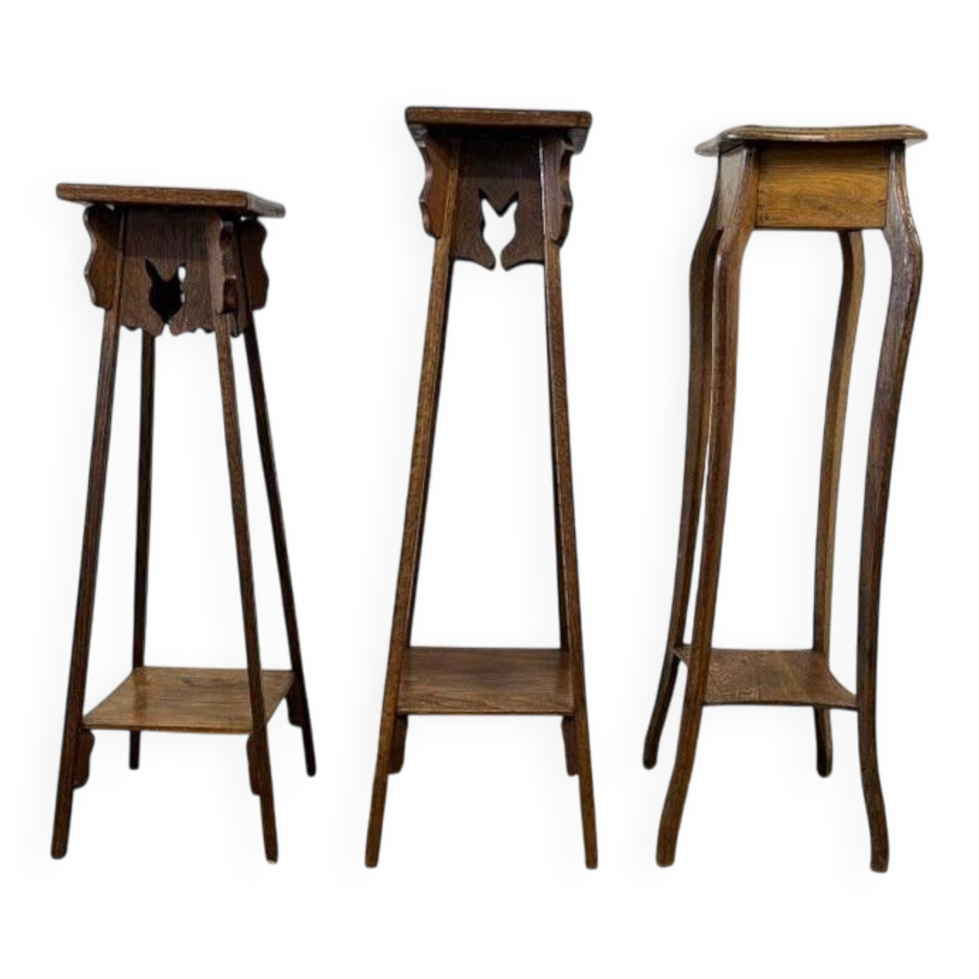 Vintage high side table in wood / plant table / shelf