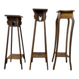 Vintage high side table in wood / plant table / shelf