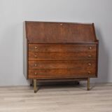Vintage 1960s wooden secretaire sideboard design G.Frattini for Bernini