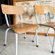Pair of children's school chairs in wood and metal