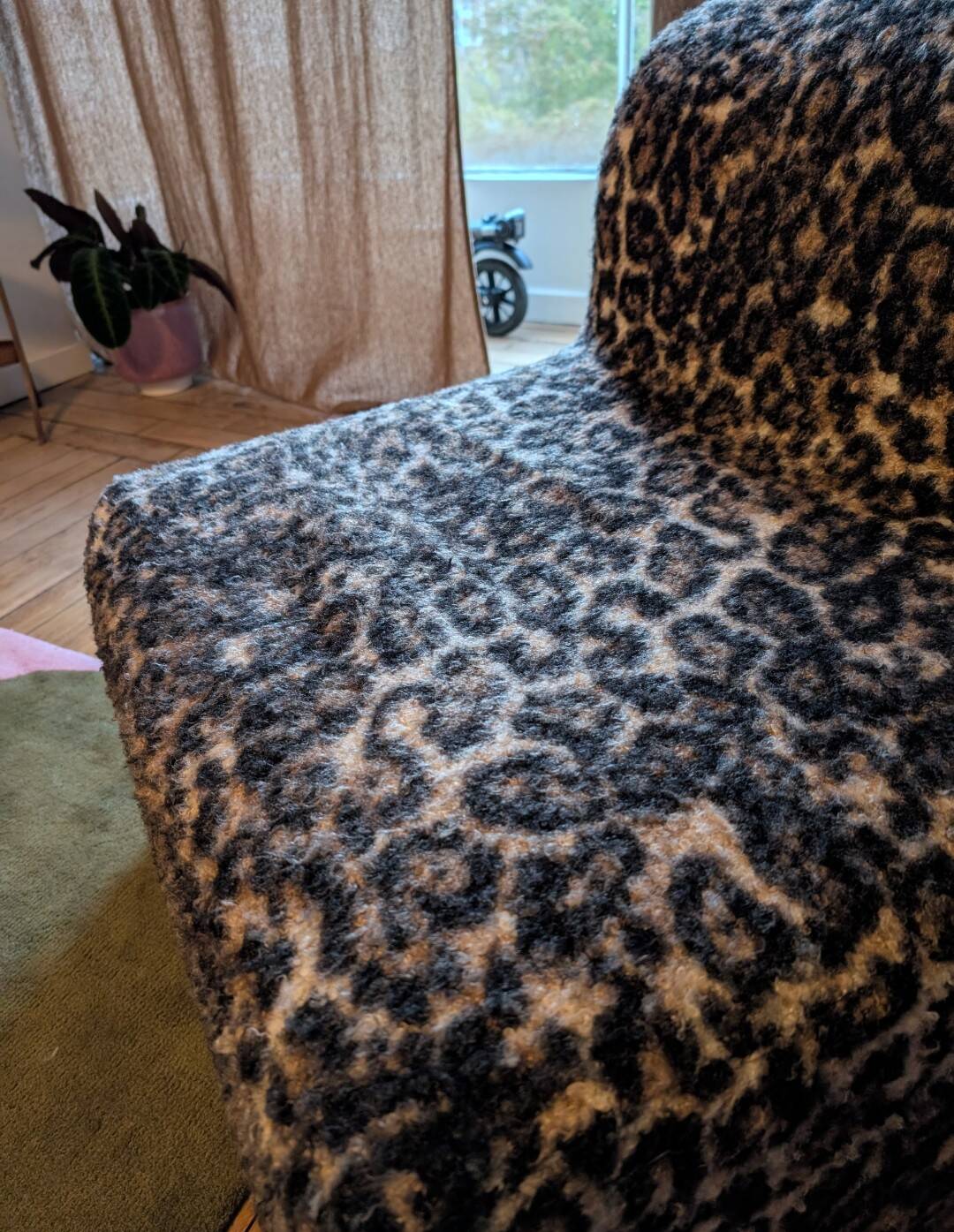 Leopard boucle wool armchair