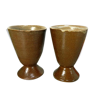 Pair of mazagran cups, brown sandstone