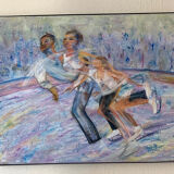 Huile sur toile patin à glace