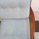 Teak danish chair with light grey upholstery