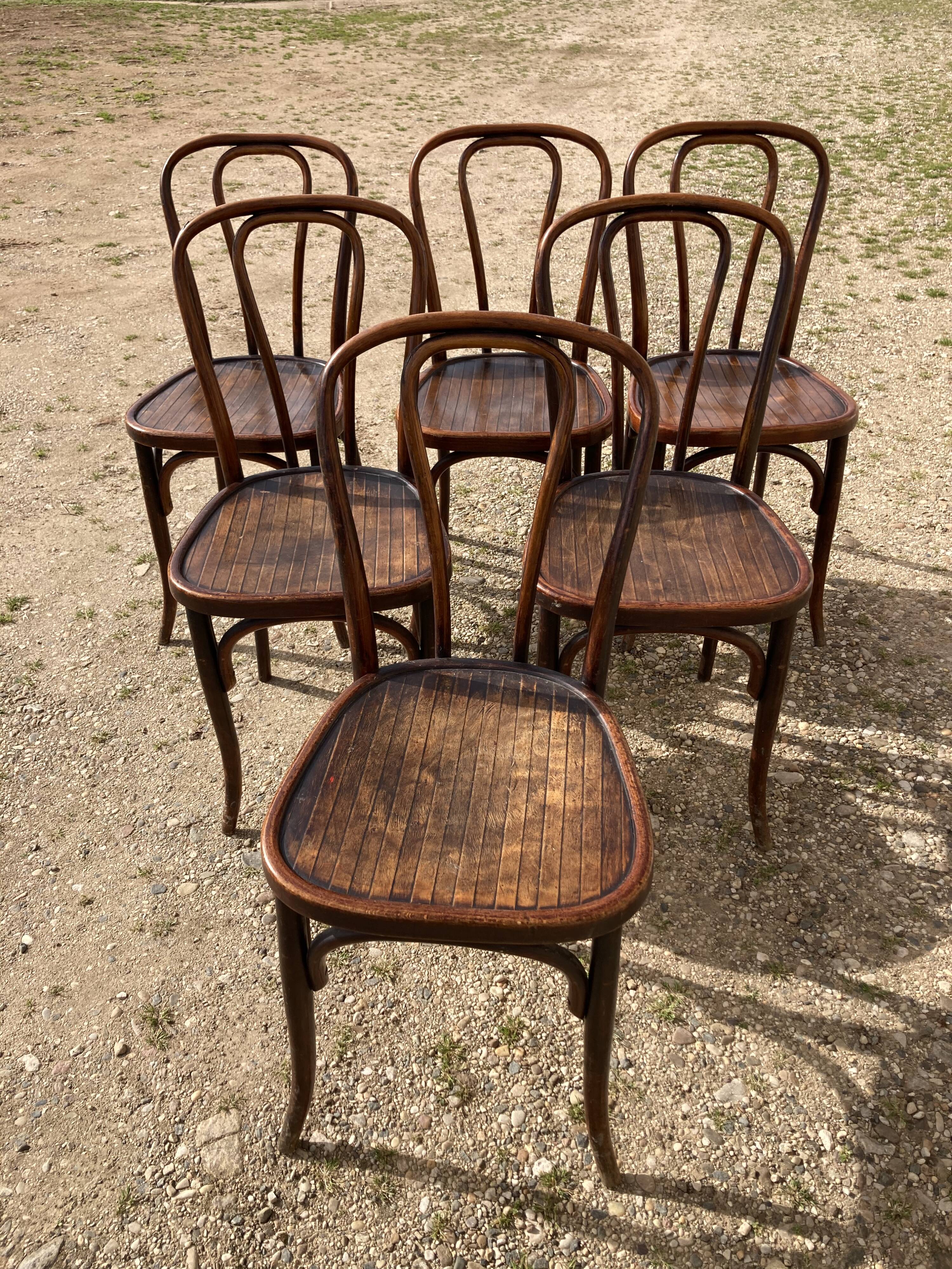 Set de 6 chaises bistrot japy frères
