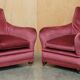 Sofa set and a pair of Victorian velvet armchairs.