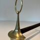 Pair of Bronze Chenets in Neoclassical Style in the Form of an Oil Lamp