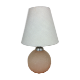 Lampe boule verre rose motif fleurs