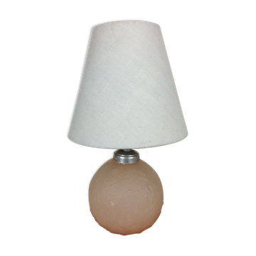Lamp ball glass pink pattern flowers