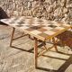 Table in rattan and ceramic 1960
